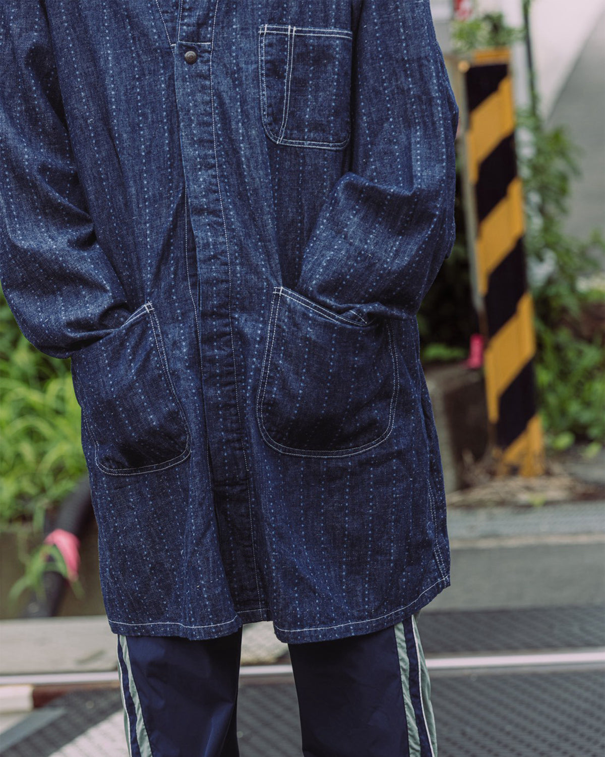 Shop coat(6.5oz selvedge denim)Pinst★ripe / Mario-6.5oz★ (Onewash)