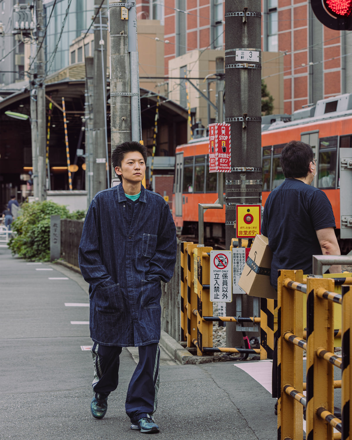 Shop coat(6.5oz selvedge denim)Pinst★ripe / Mario-6.5oz★ (Onewash)