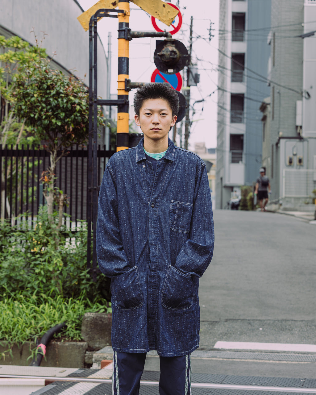 Shop coat(6.5oz selvedge denim)Pinst★ripe / Mario-6.5oz★ (Onewash)
