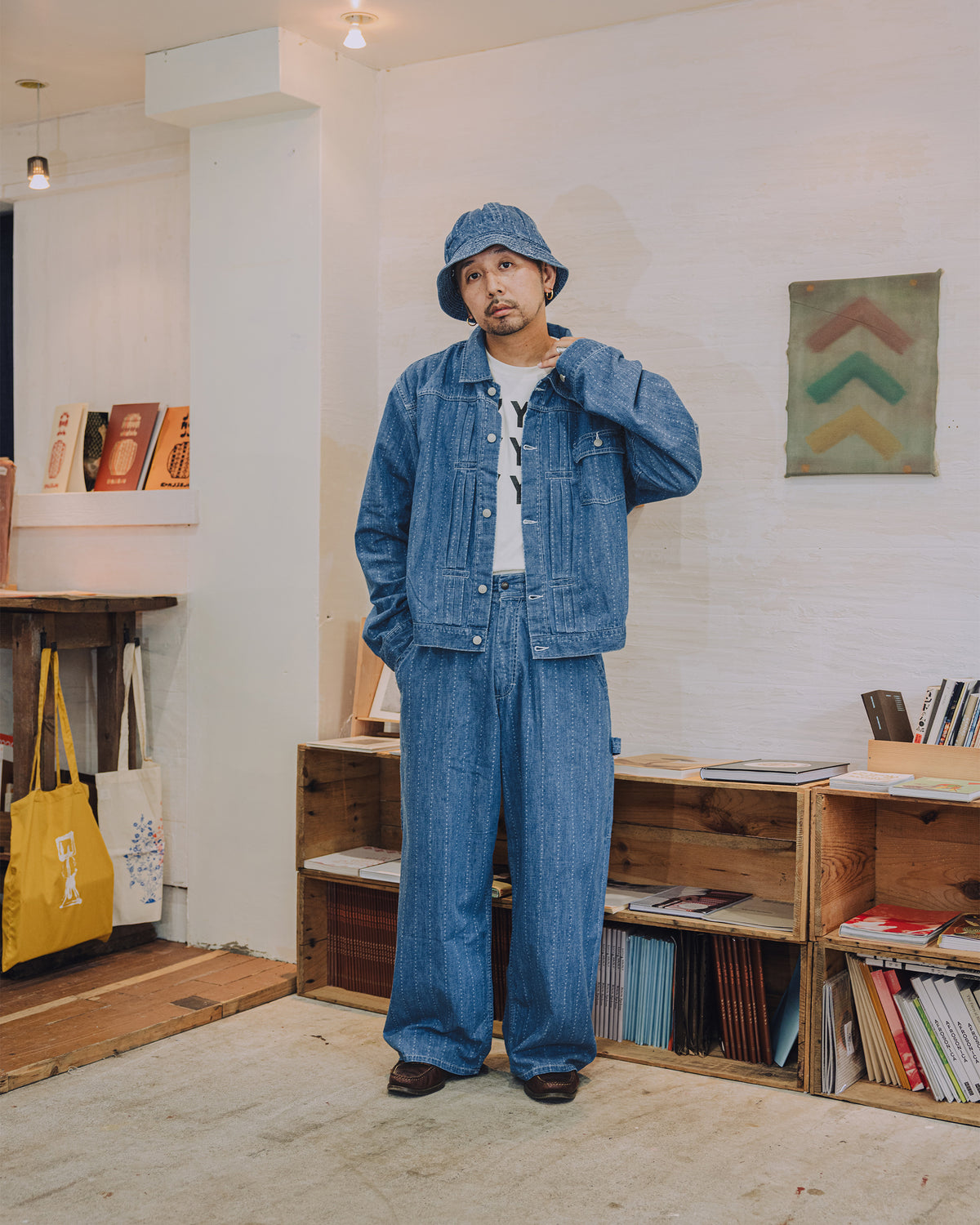 Utility　Denim Hat stars & stripes　Pinst★ripe ／ Spector-6.5oz★ (★Onewash)