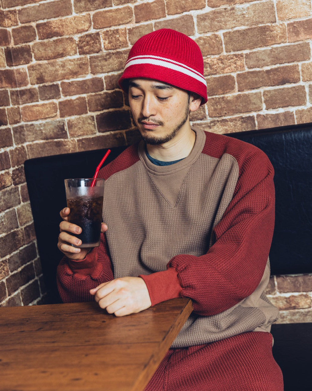 GOKU Warm Fleece F.Crew / Joe (Gray×Brown)