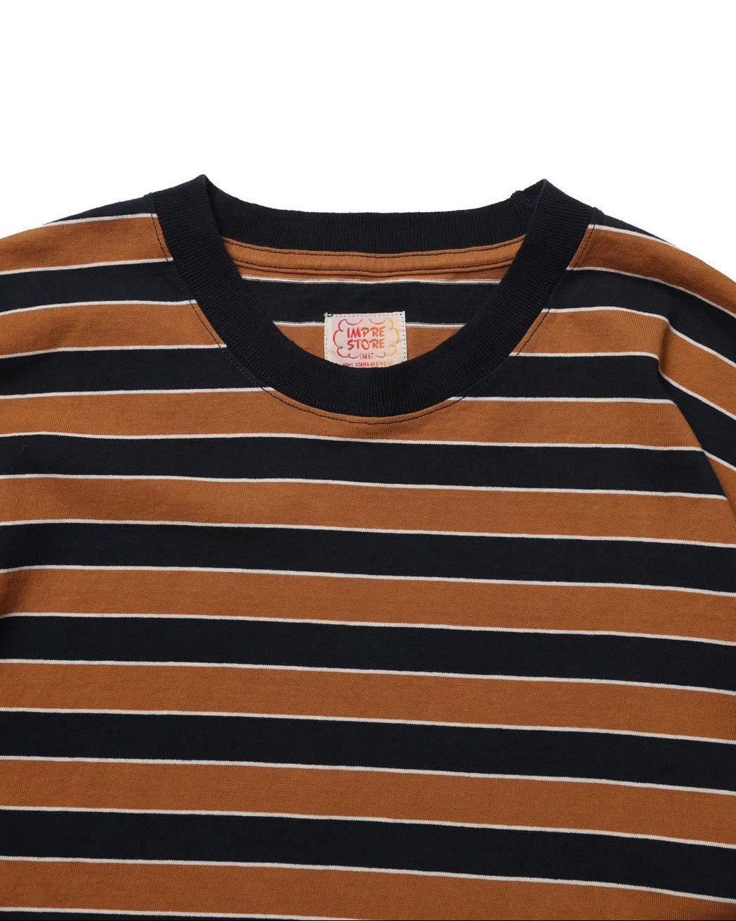 Border rib long tee / Marron (茉莉花”JJ")