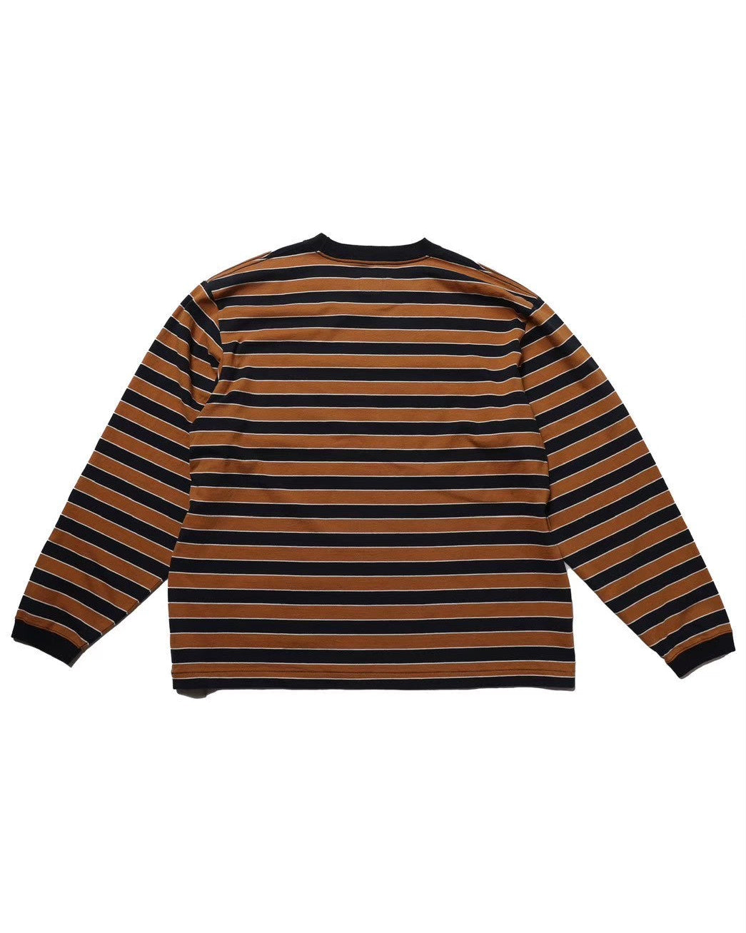 Border rib long tee / Marron (茉莉花”JJ")