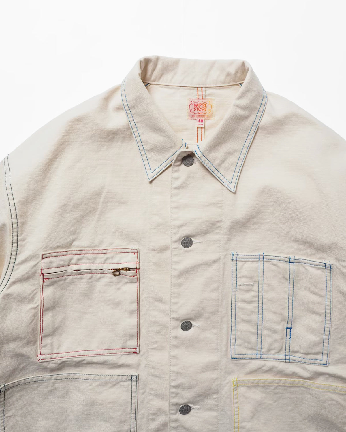 Short length coveralls / Glover ( White Denim)