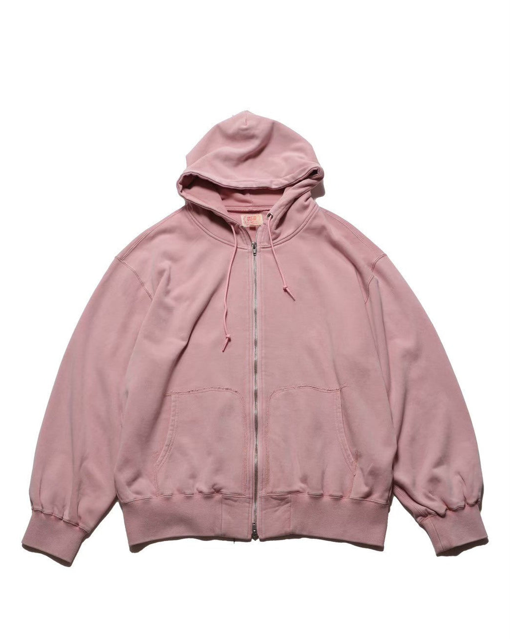 Zip hoodie separate pocket / Thompson-paint splattered ( faded Pink)
