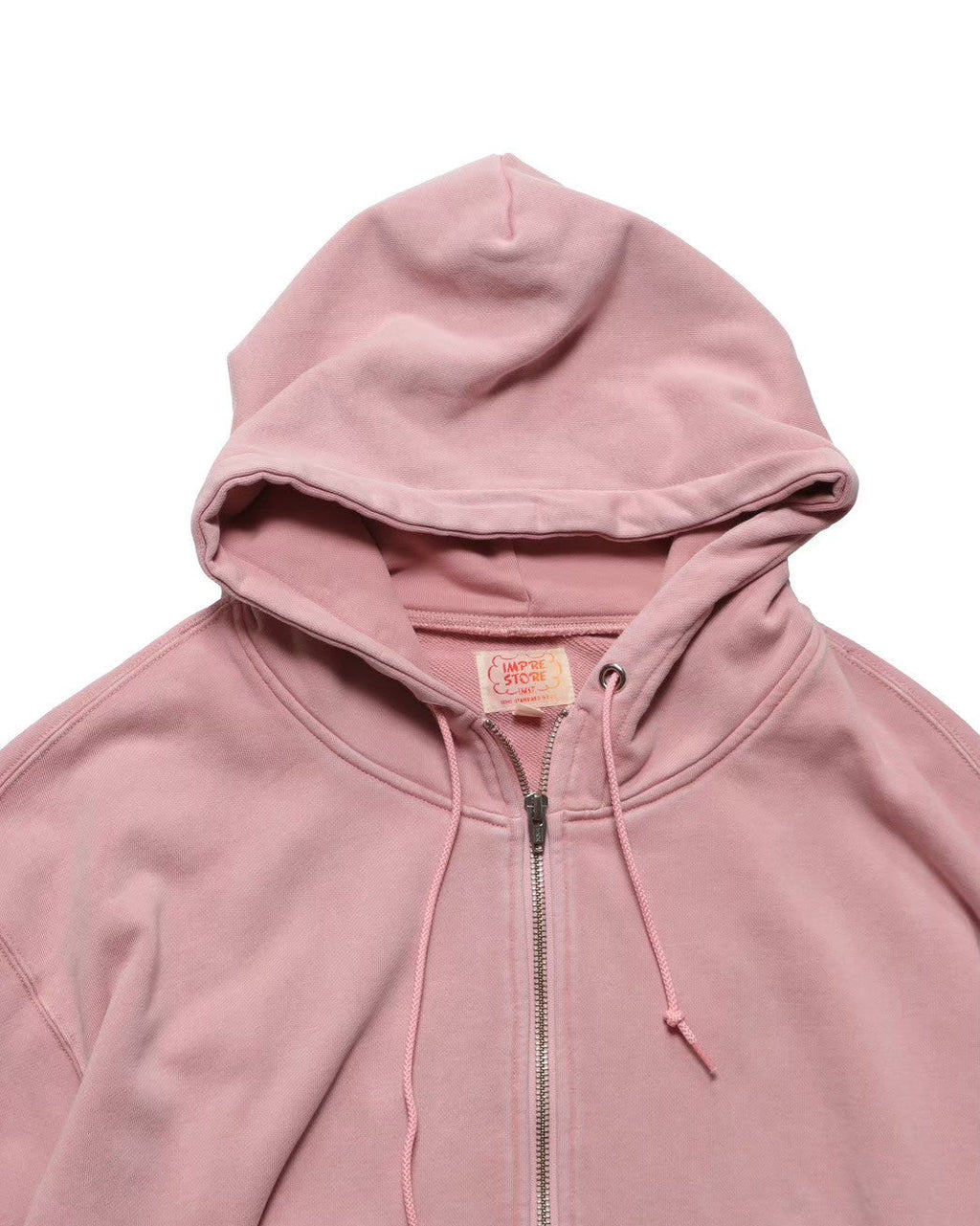 Zip hoodie separate pocket / Thompson-paint splattered ( faded Pink)