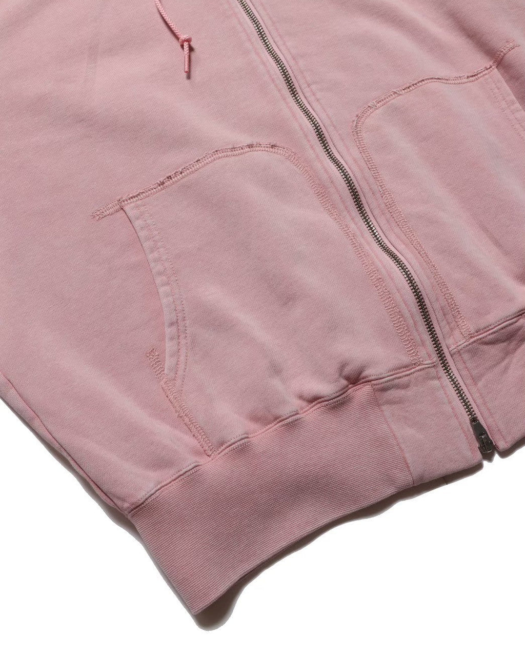 Zip hoodie separate pocket / Thompson-paint splattered ( faded Pink)