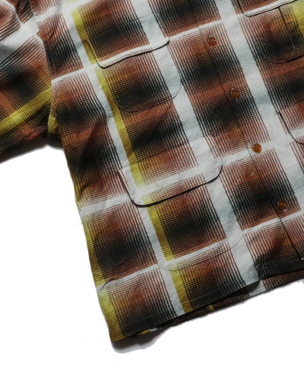 Printed flannel shirt / J.FOX (Brown/Yellow)