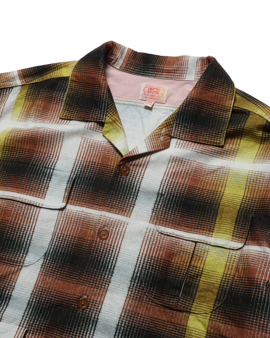 Printed flannel shirt / J.FOX (Brown/Yellow)