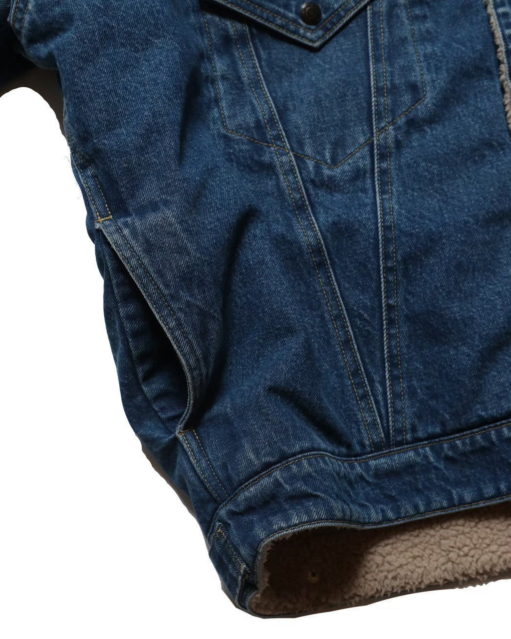 Denim boa jacket / Niki (White Denim)