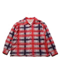 Printed flannel shirt / J.FOX (RED/Navy)