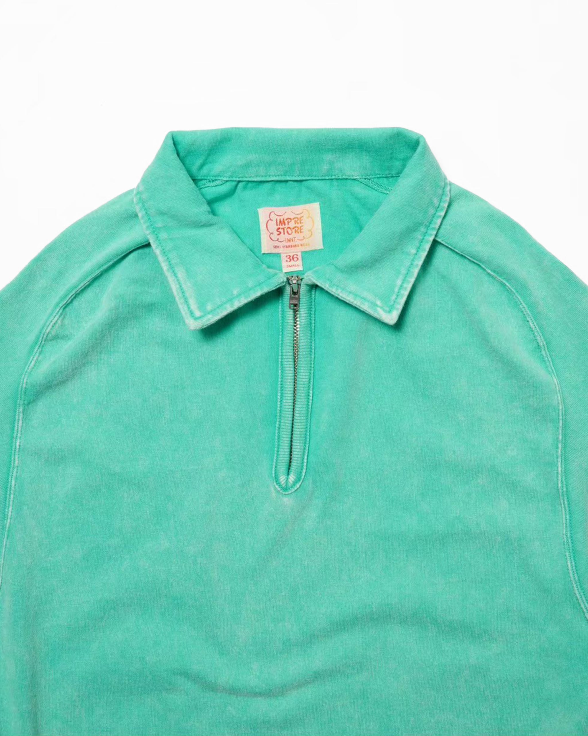 short sleeve harf zip sweat t polo / Blooper (Red)