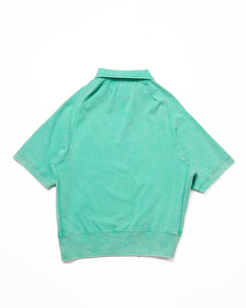short sleeve harf zip sweat t polo / Blooper (Red)
