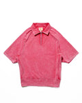 short sleeve harf zip sweat t polo / Blooper (Red)
