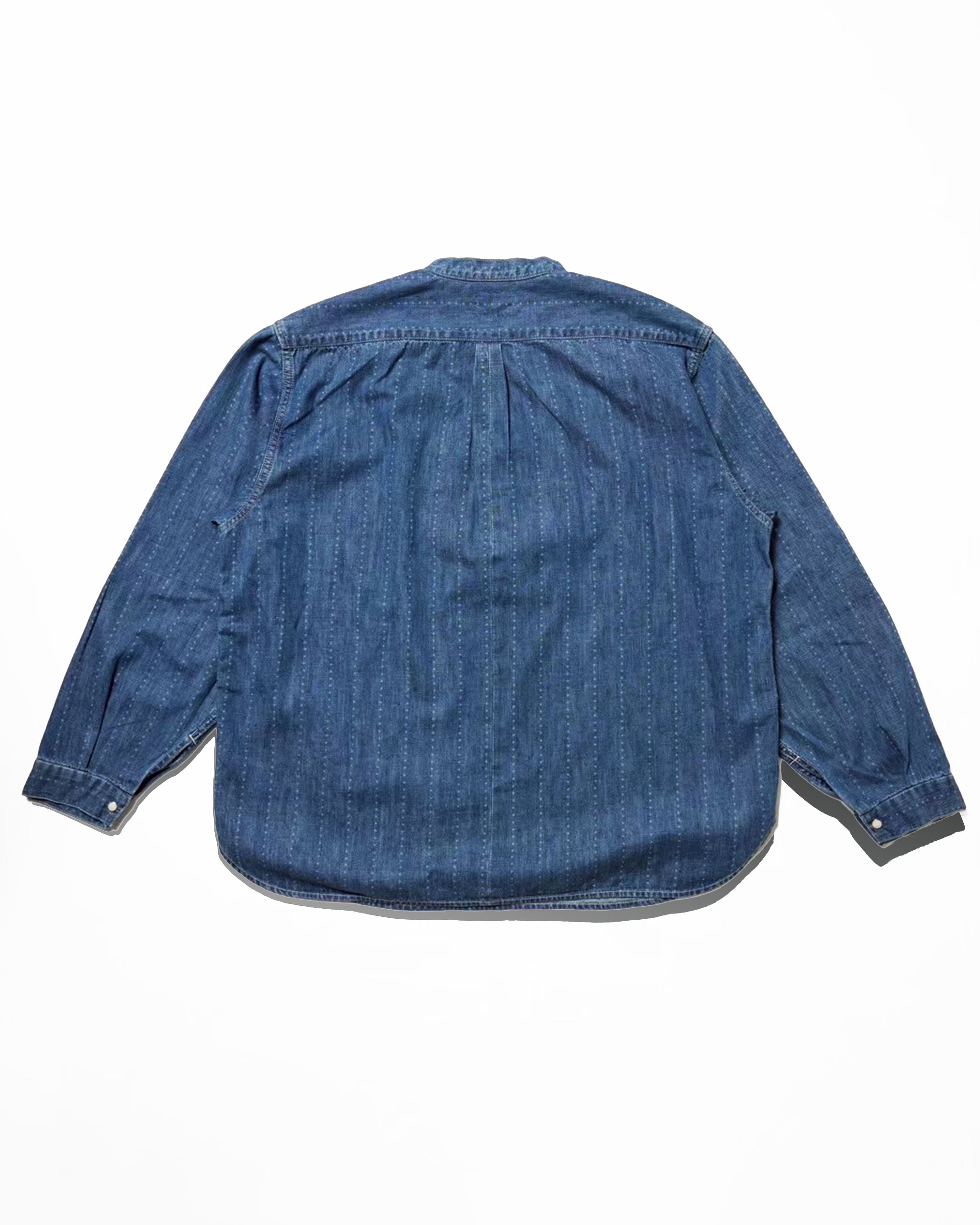 Fisherman Shirt(5.5ozPOPLIN)Pinst米ripe / Riceman★(Onewash)