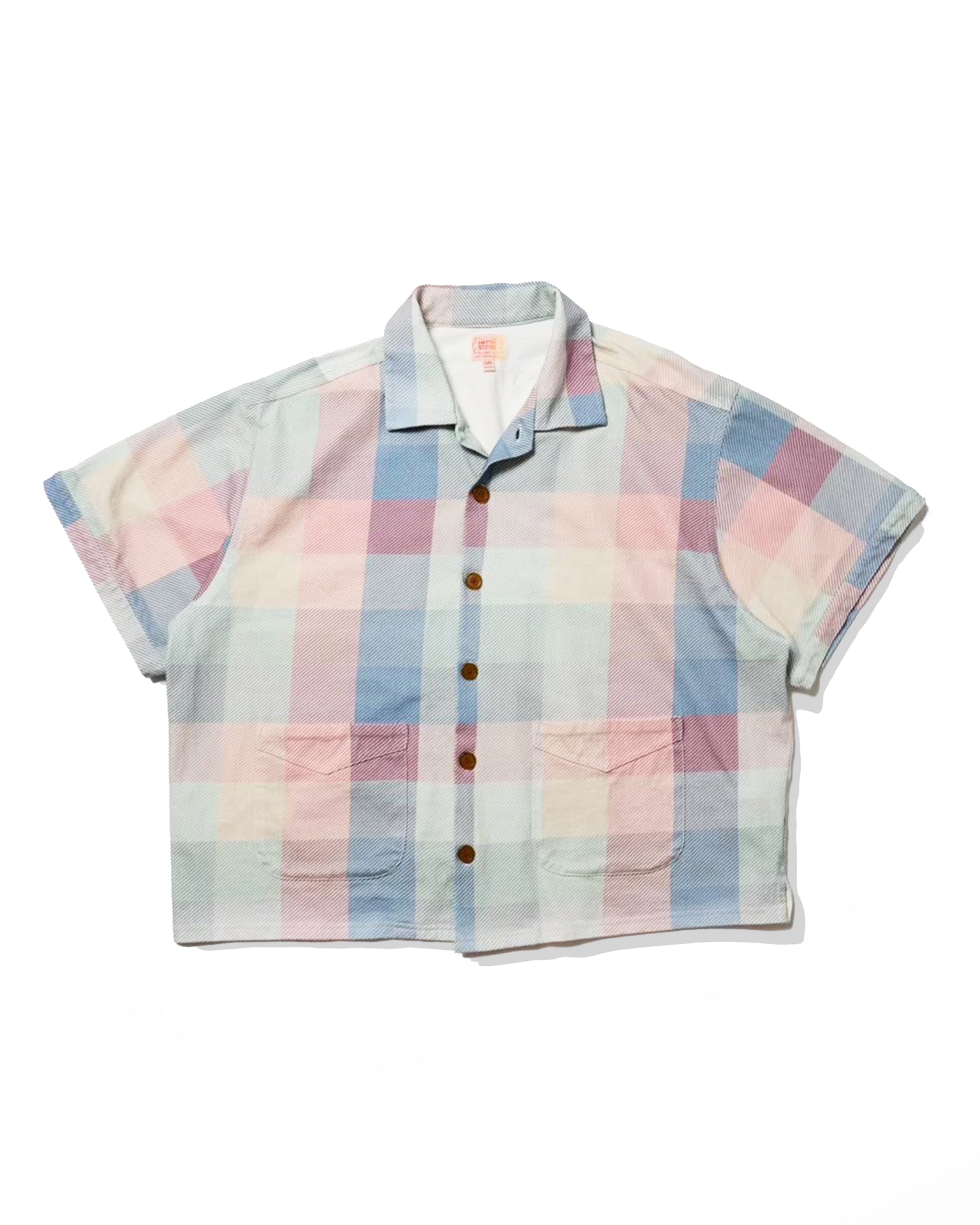 Multi-check beach shirt short sleeve / Daisy