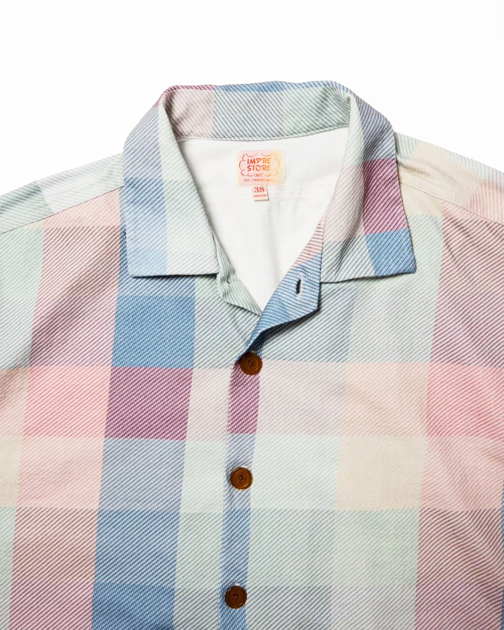 Multi-check beach shirt short sleeve / Daisy