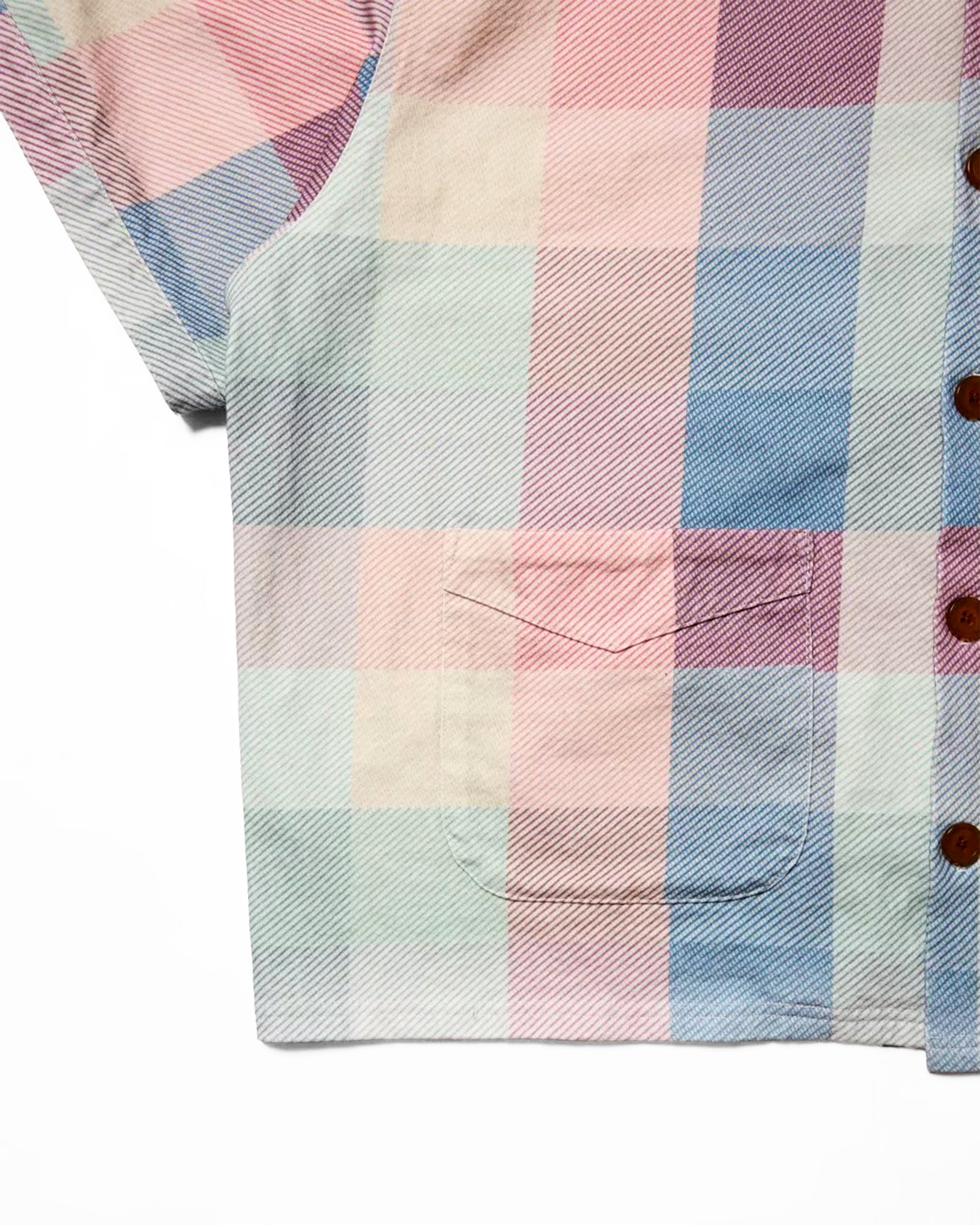 Multi-check beach shirt short sleeve / Daisy