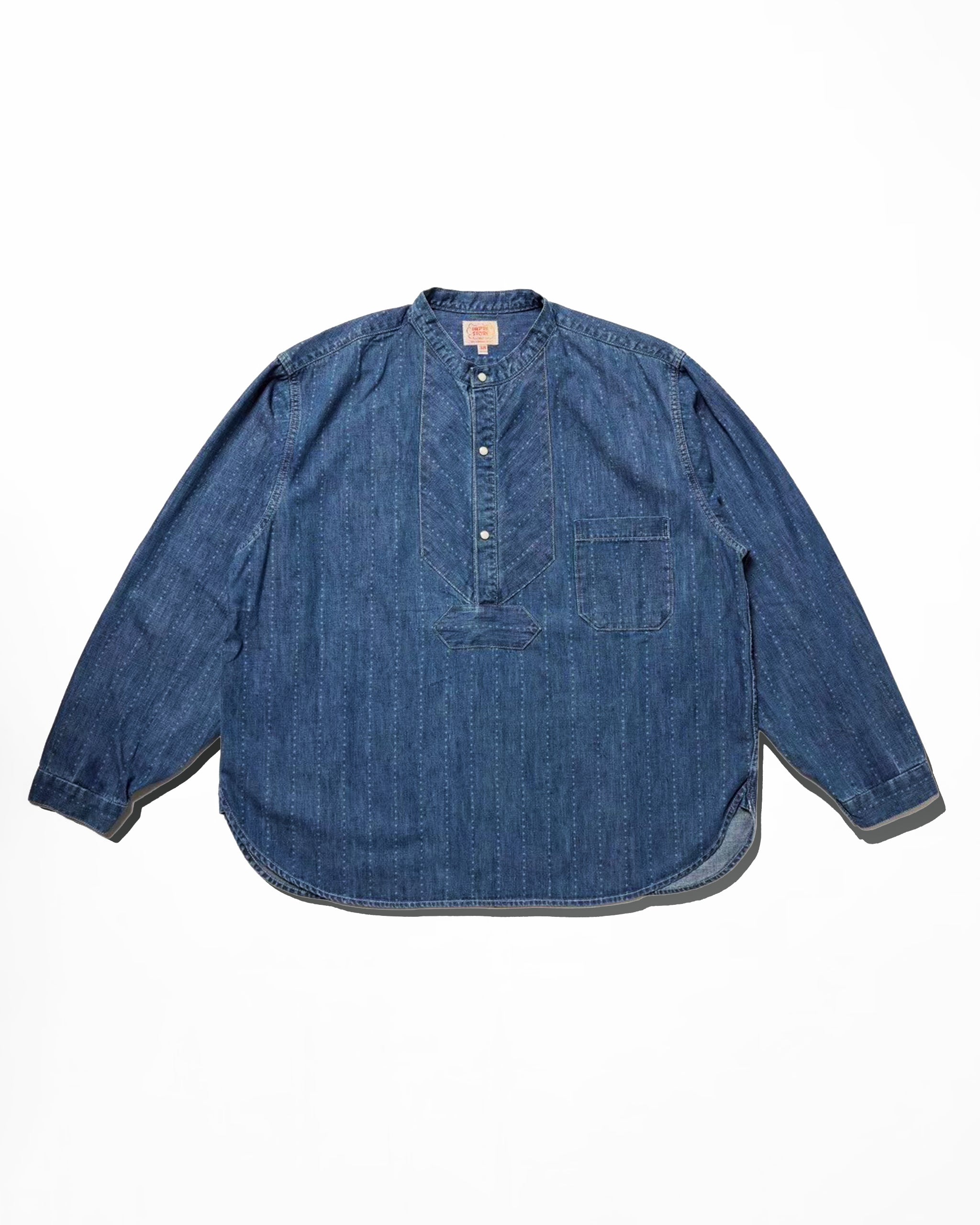 Fisherman Shirt(5.5ozPOPLIN)Pinst米ripe / Riceman★(★Vintagewash)