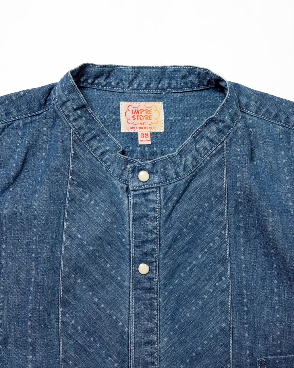 Fisherman Shirt(5.5ozPOPLIN)Pinst米ripe / Riceman★(★Vintagewash)