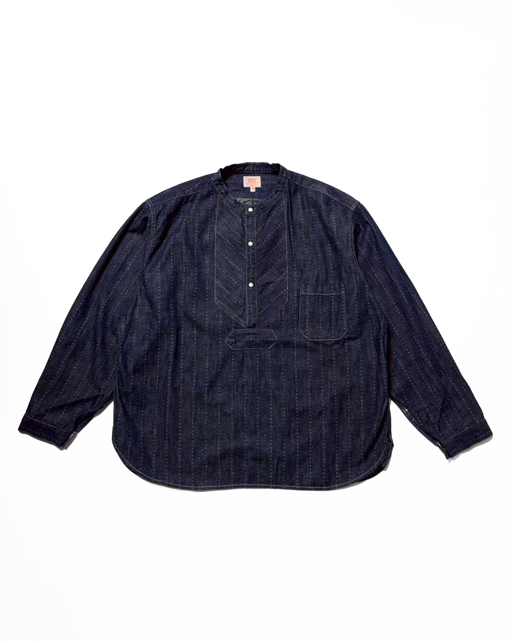 Fisherman Shirt(5.5ozPOPLIN)Pinst米ripe / Riceman★(Onewash)