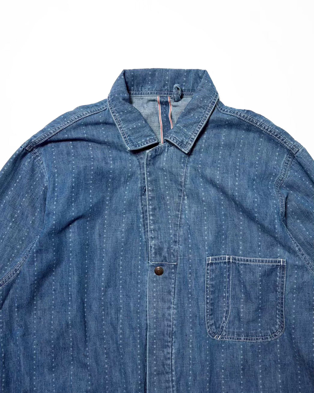 Shop coat(6.5oz selvedge denim)Pinst★ripe / Mario-6.5oz★ (Vintagewash)