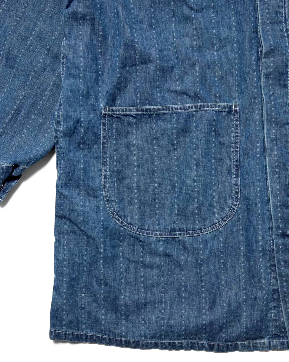 Shop coat(6.5oz selvedge denim)Pinst★ripe / Mario-6.5oz★ (Vintagewash)