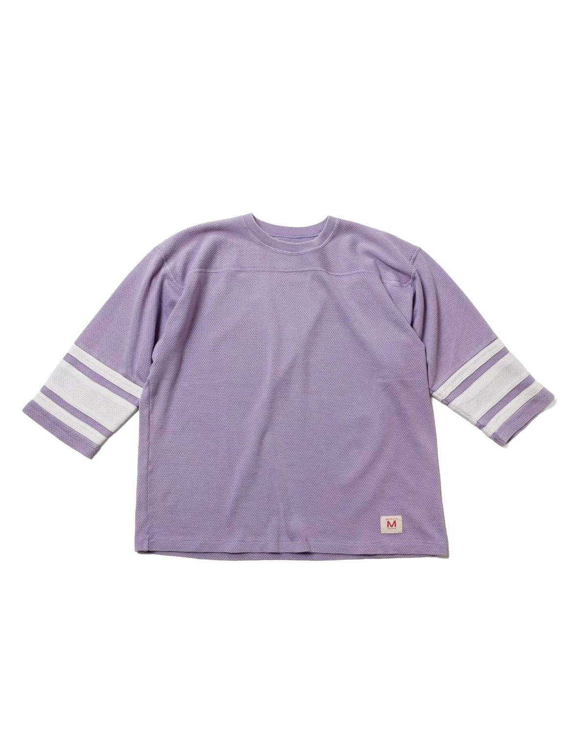 Football 3/4sleeves with sleeve lines / Bull-mesh t-cloth V.D (faded purple)