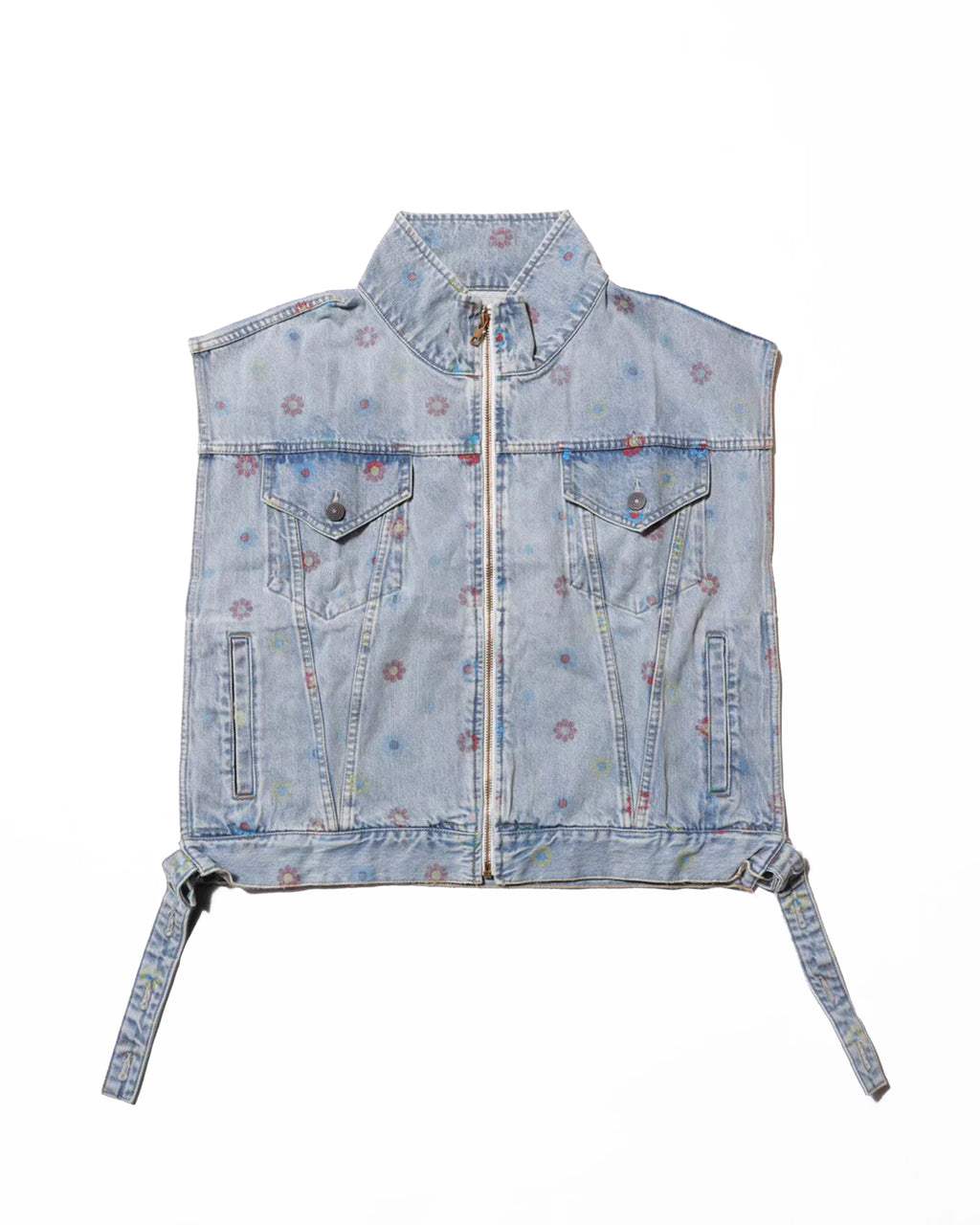 FlowerDenimTruckerVest／Taylor.FW (SMOKEBLUE)