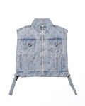 FlowerDenimTruckerVest／Taylor.FW (SMOKEBLUE)