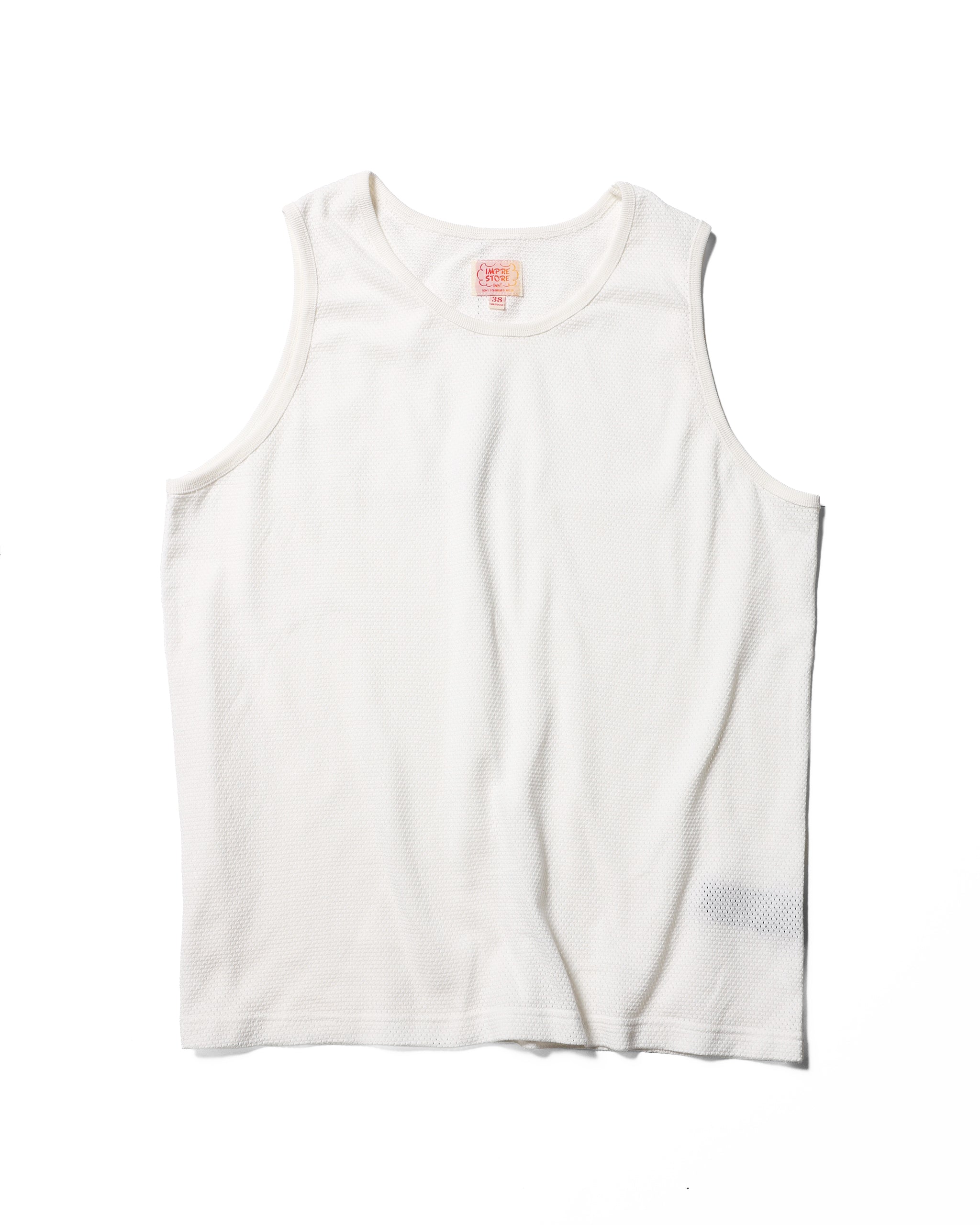 Tricot Mesh Tank Top / Brock (White)