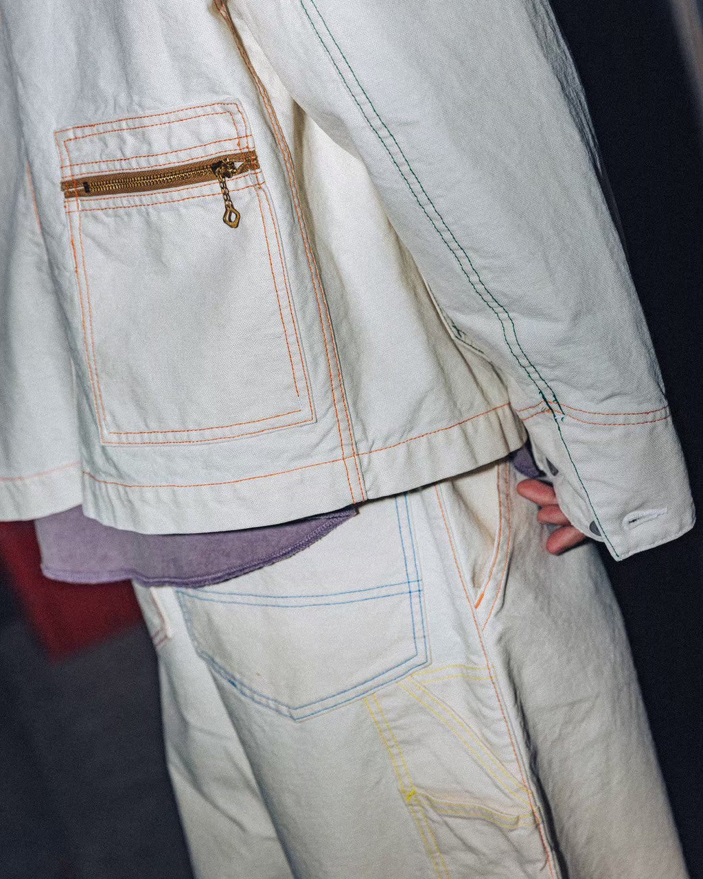 Short length coveralls / Glover ( White Denim)