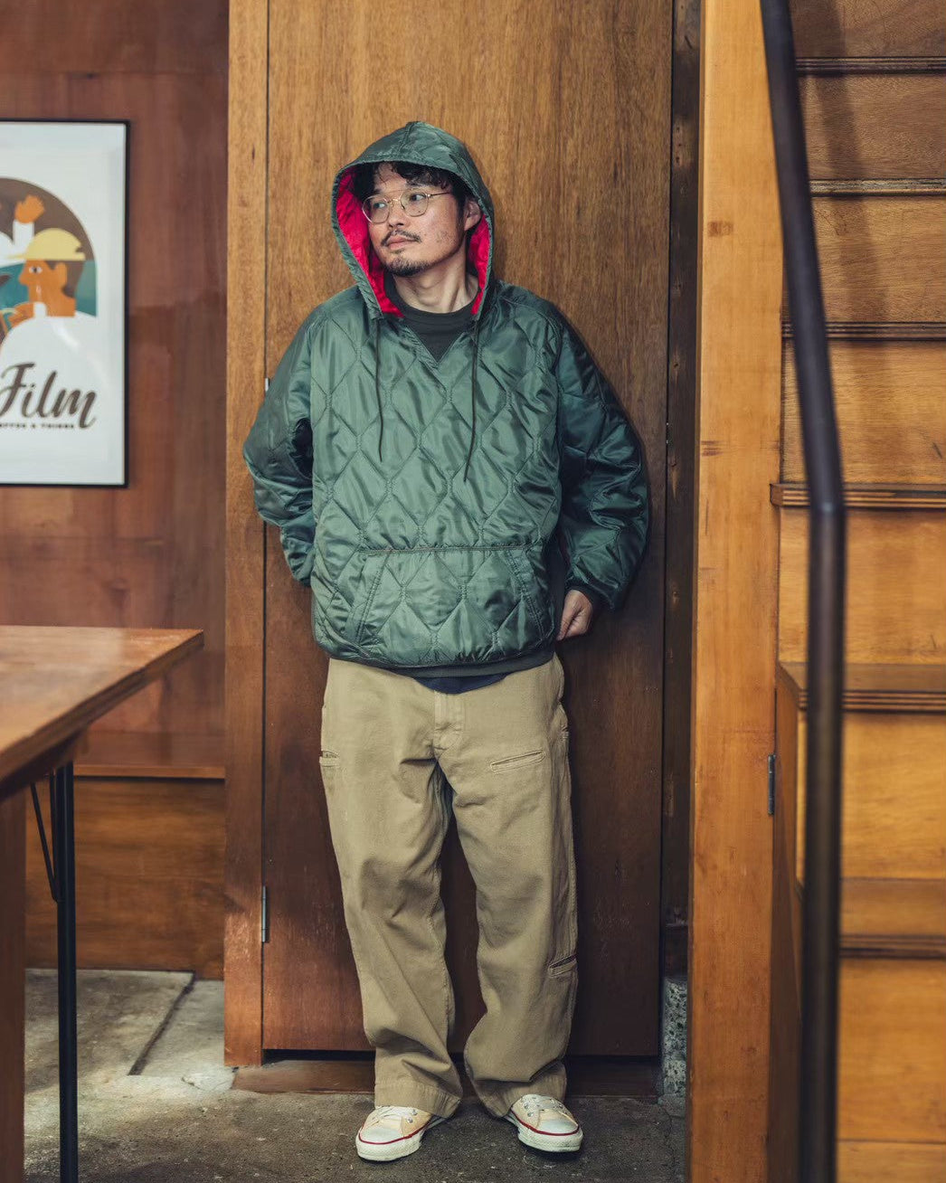 Retrofit hoodie Quilted Padding / McClure (Olive)