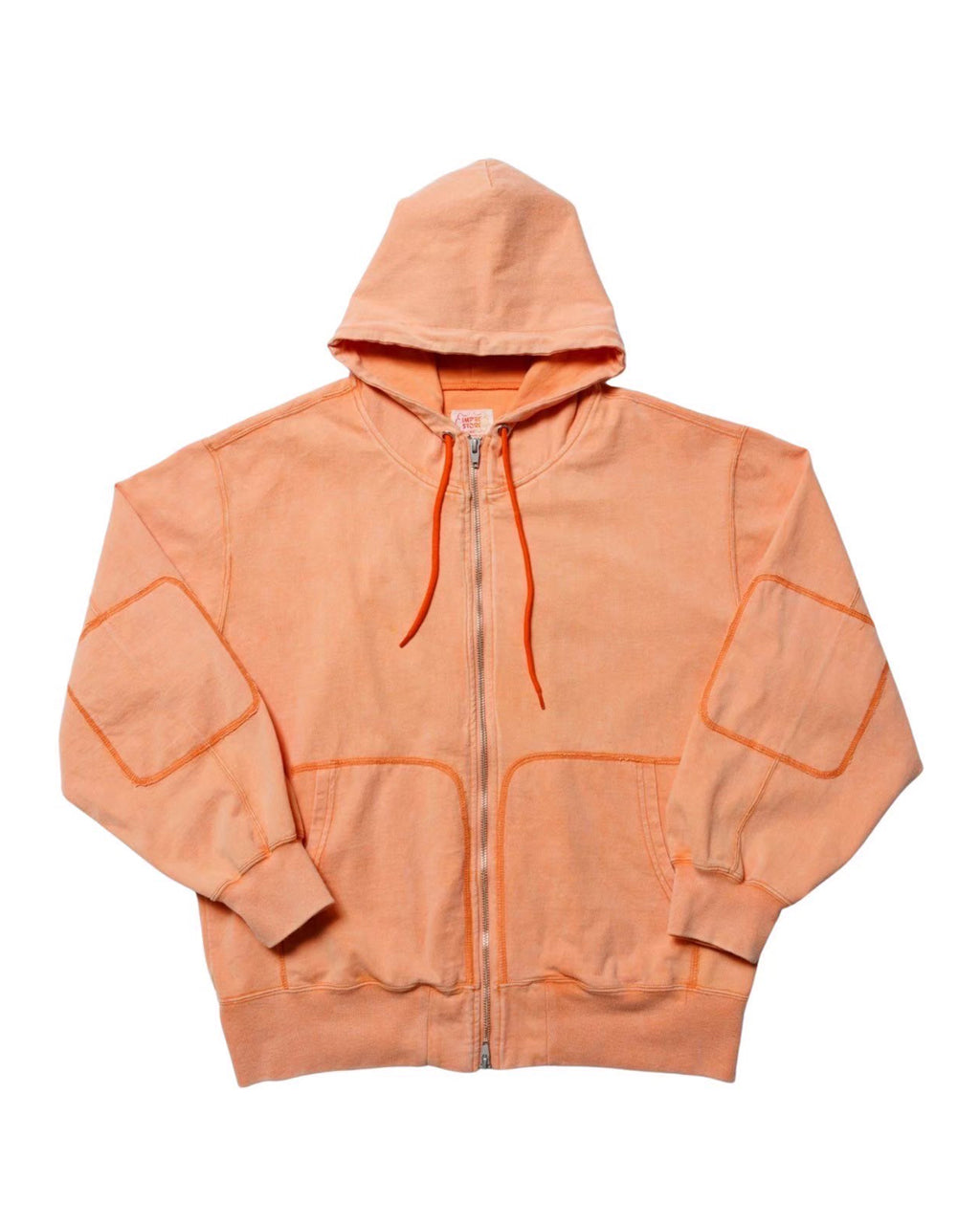 Zip hoodie separate pocket / Thompson t-cloth V.D (faded orange)