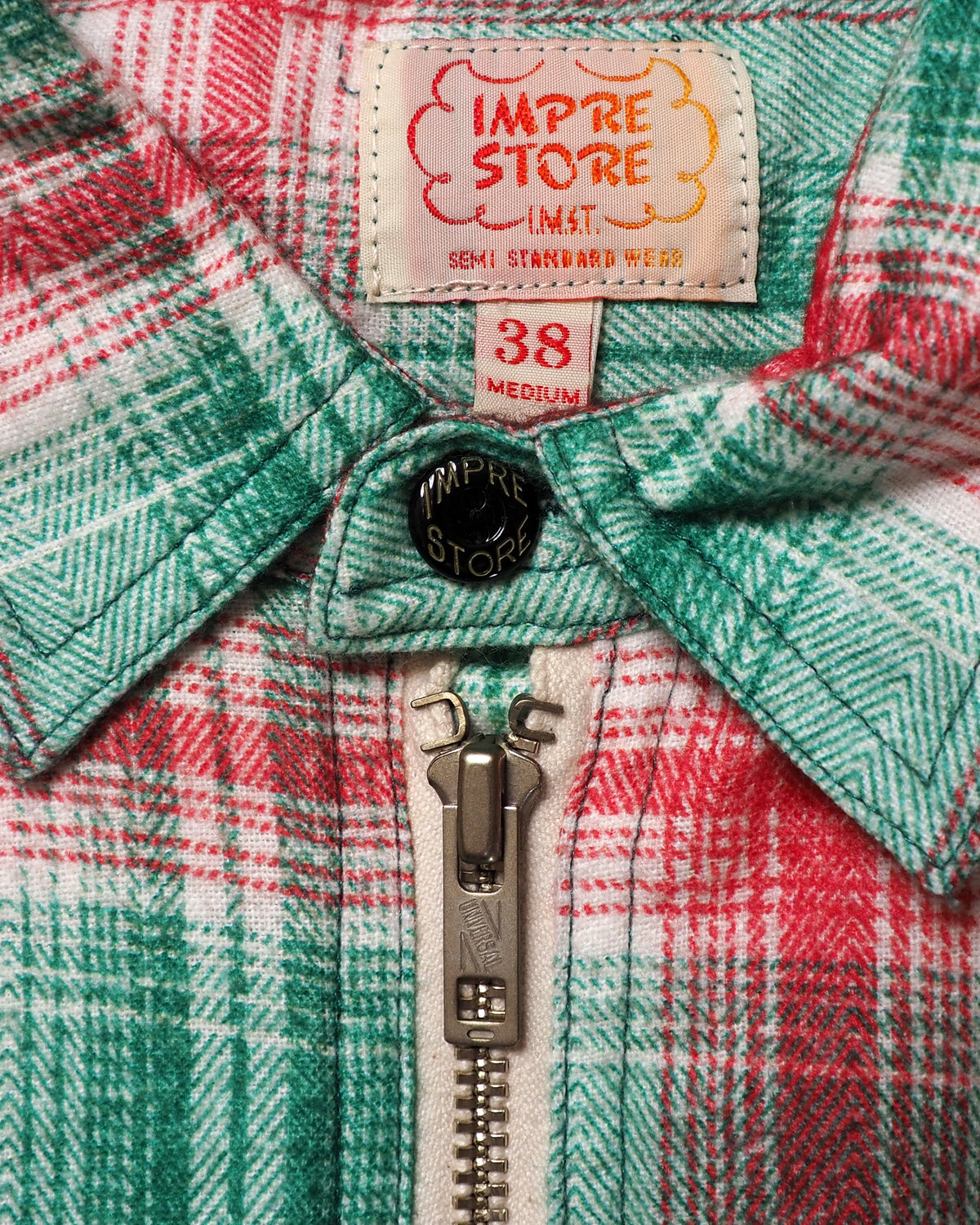 Flannel Half-Zip Shirt / Dylan (Green×Red)