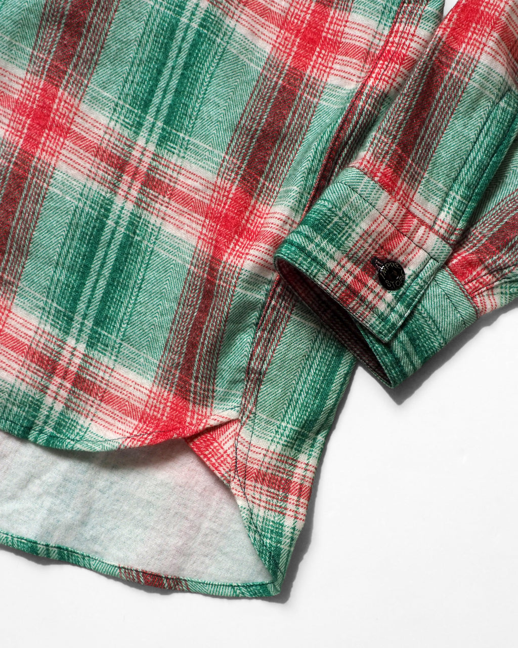 Flannel Half-Zip Shirt / Dylan (Green×Red)