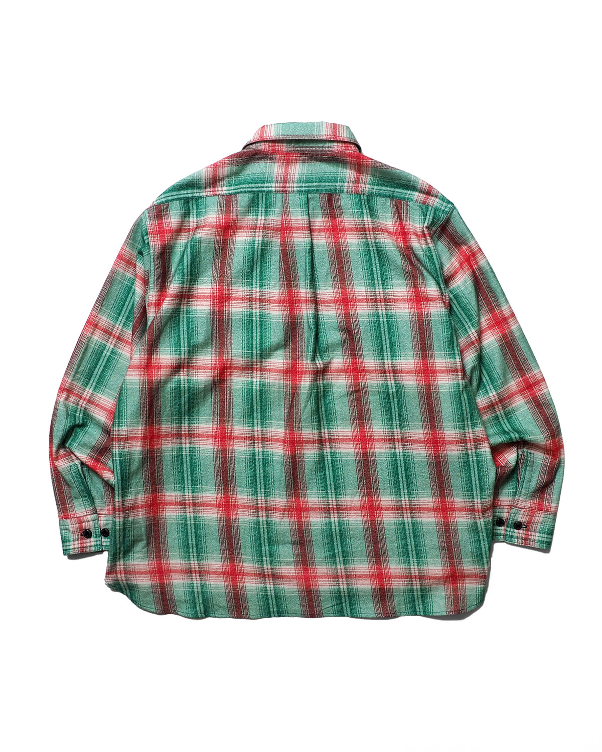 Flannel Half-Zip Shirt / Dylan (Green×Red)