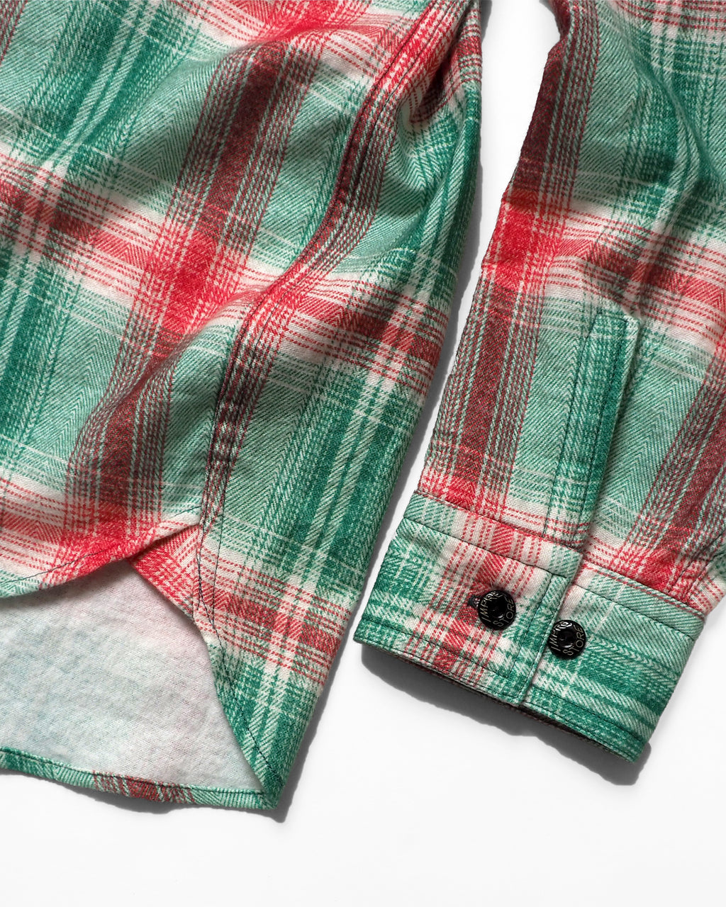 Flannel Half-Zip Shirt / Dylan (Green×Red)