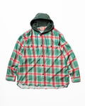 Flannel Hooded Shirt / Springsteen (Green×Red)