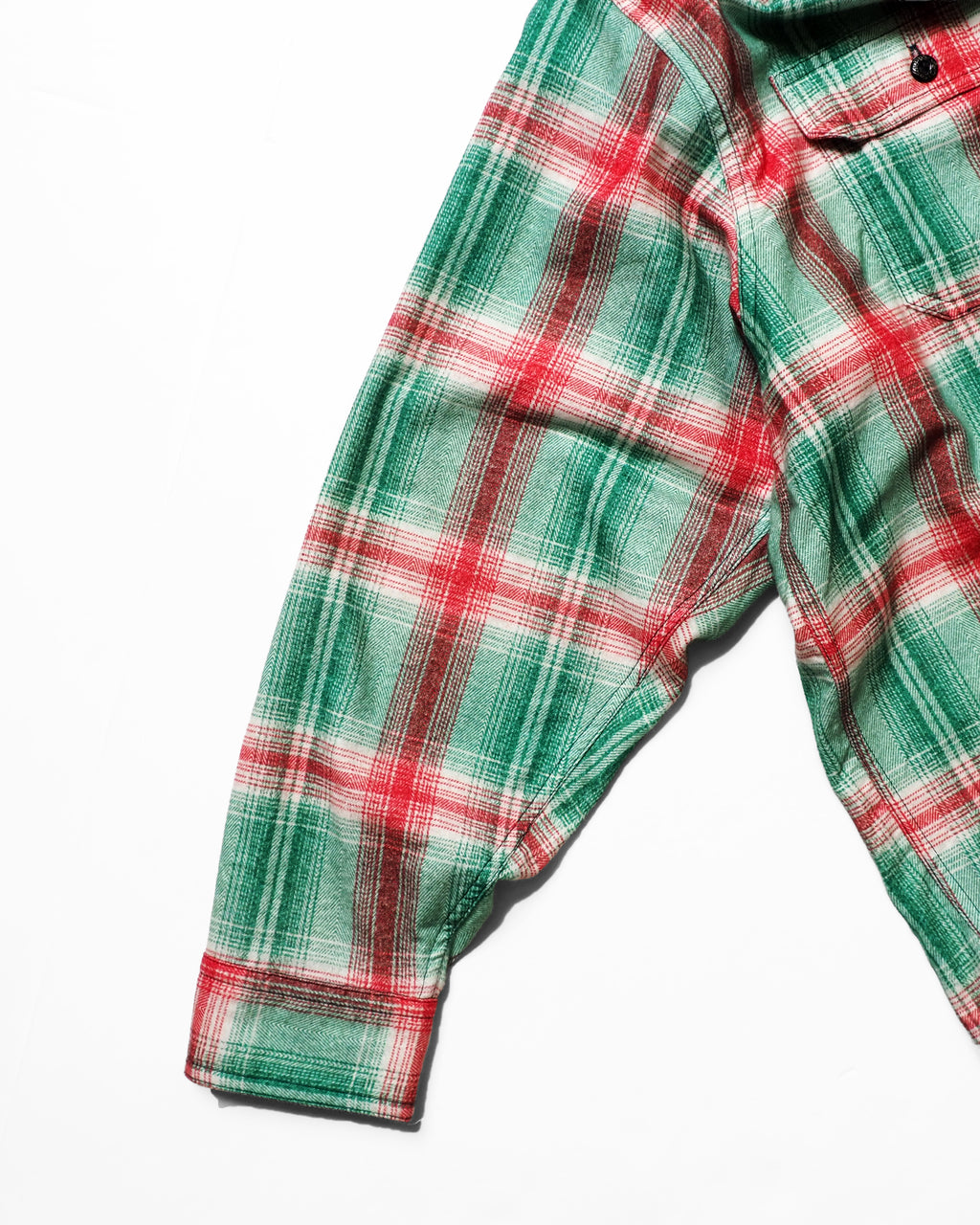 Flannel Hooded Shirt / Springsteen (Green×Red)