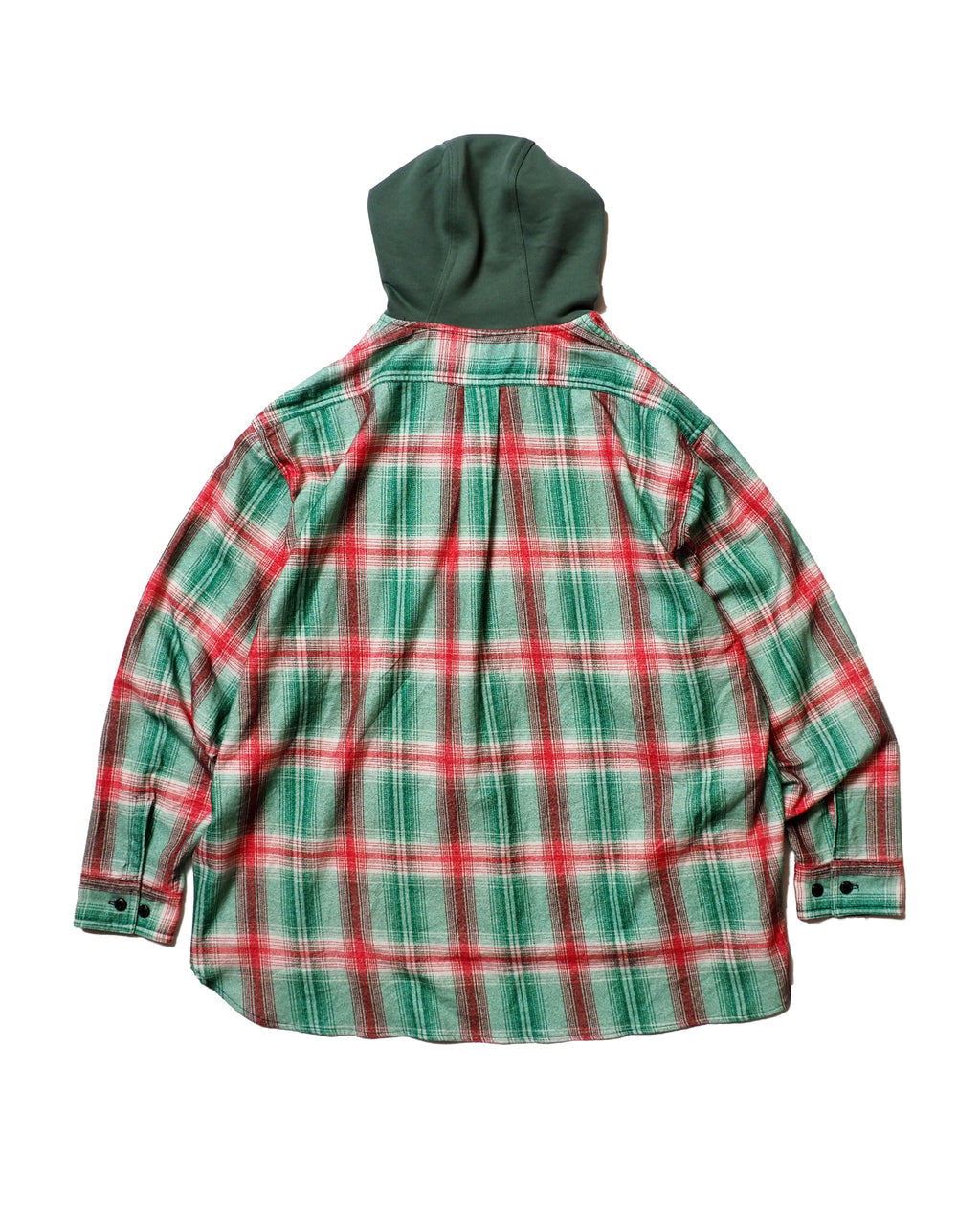 Flannel Hooded Shirt / Springsteen (Green×Red)