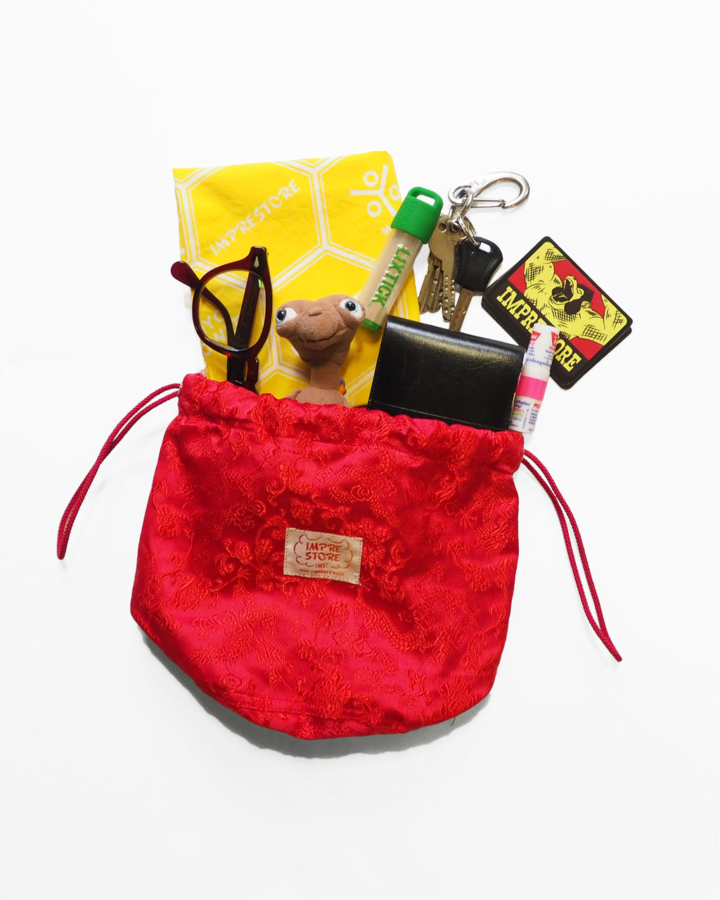 Effects Bag / Serge-Taiwanese Qipao Fabric (Red)
