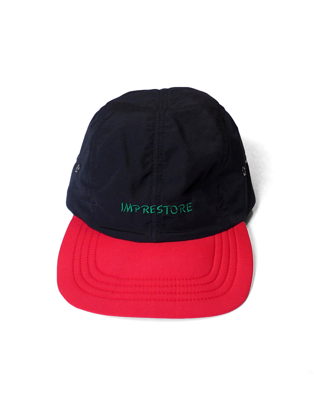 Nylon 2tone Long Bill Cap／Casey (Black/Red)