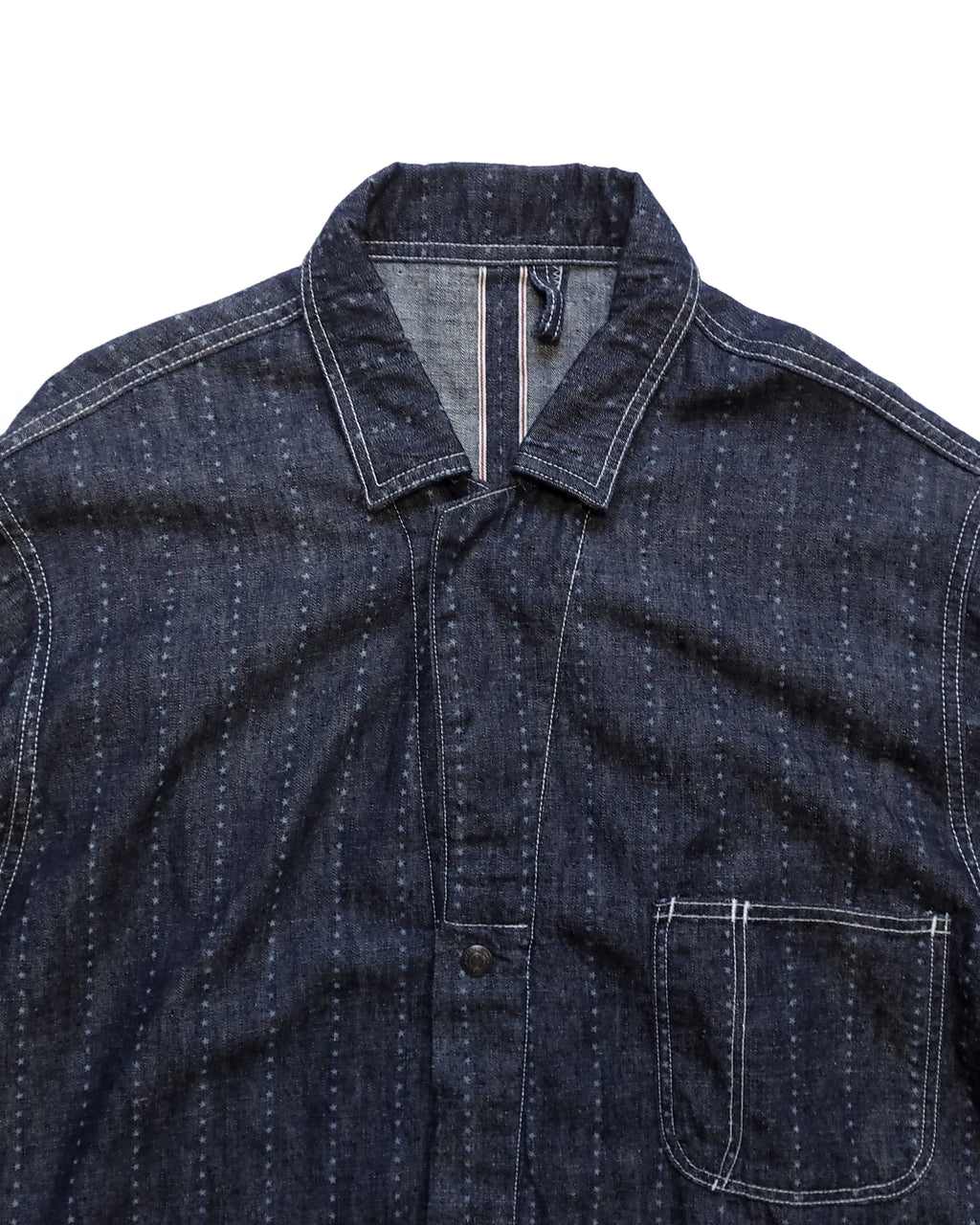 Shop coat(6.5oz selvedge denim)Pinst★ripe / Mario-6.5oz★ (Onewash)