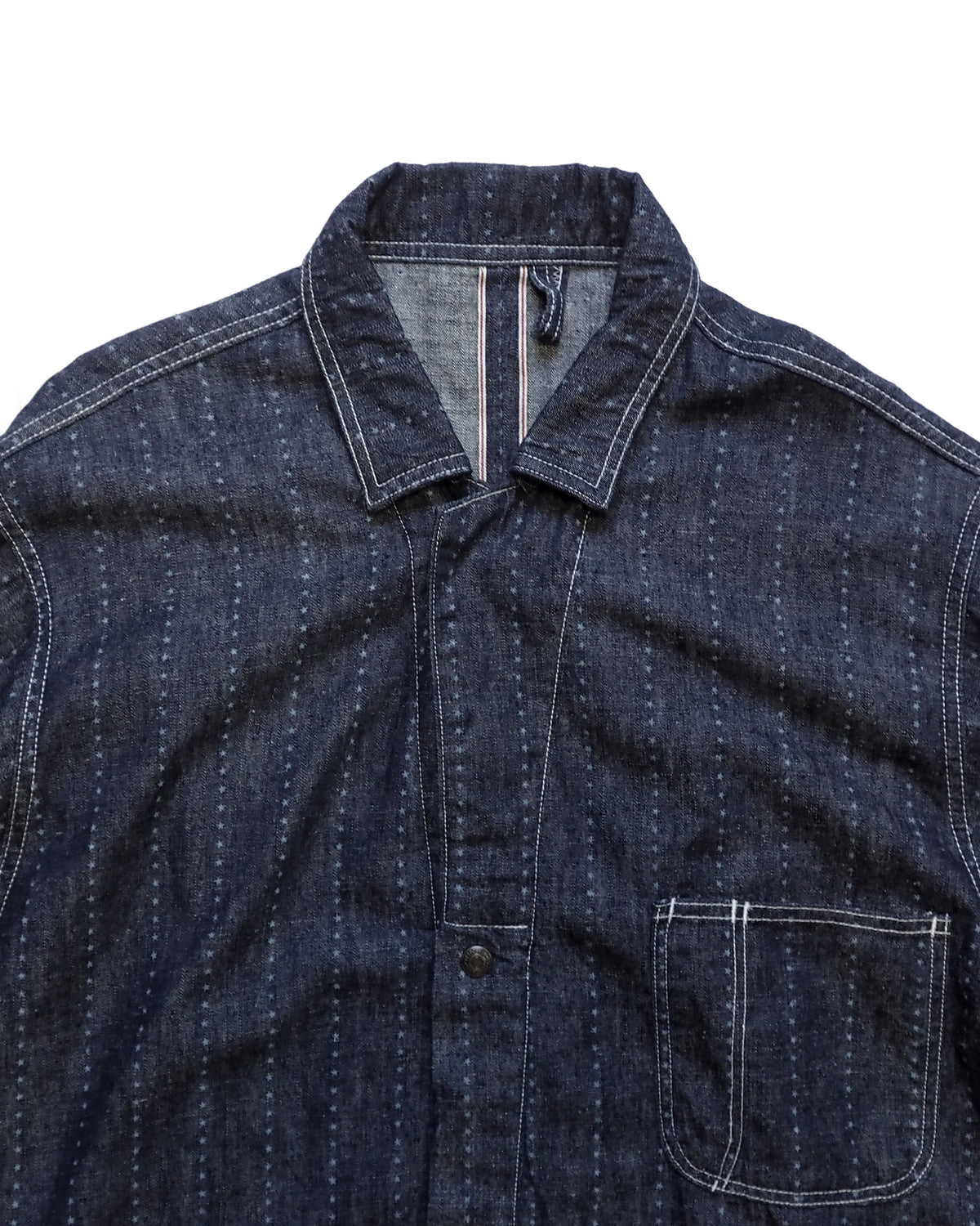 Shop coat(6.5oz selvedge denim)Pinst★ripe / Mario-6.5oz★ (Onewash)