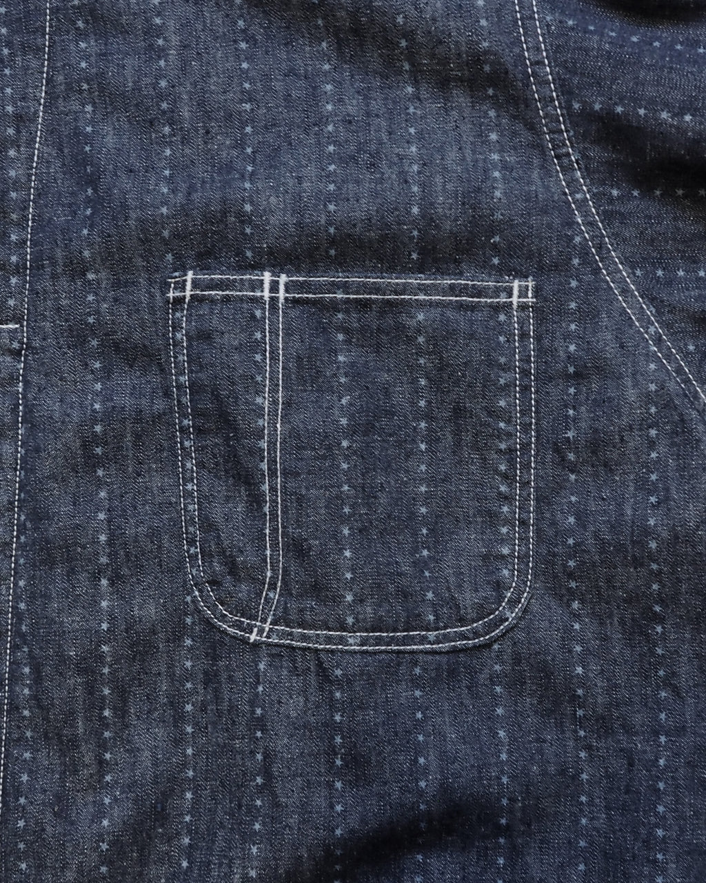 Shop coat(6.5oz selvedge denim)Pinst★ripe / Mario-6.5oz★ (Onewash)