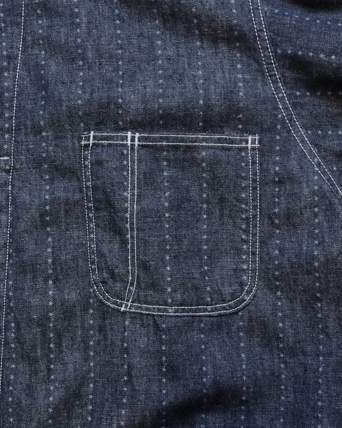 Shop coat(6.5oz selvedge denim)Pinst★ripe / Mario-6.5oz★ (Onewash)